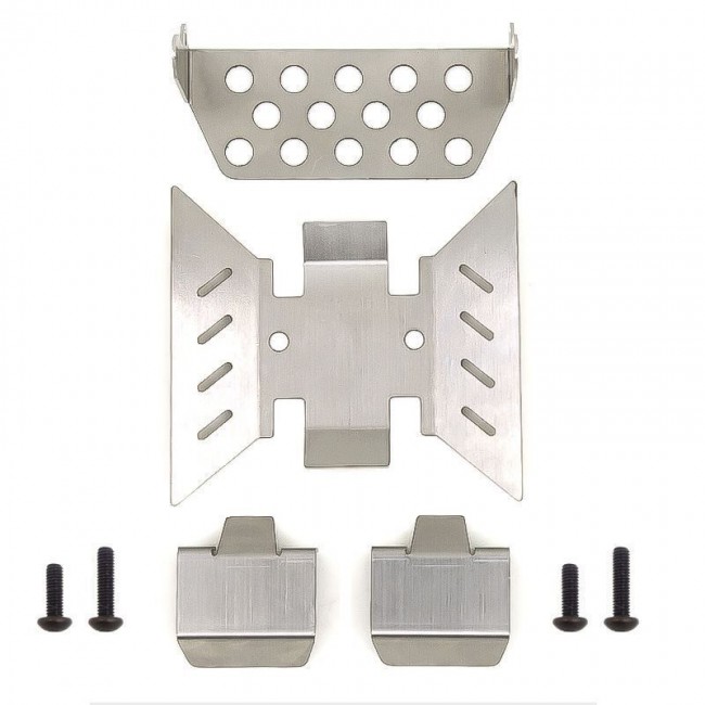 Stainless Steel Chassis Skid Protector Guard 1/10 Axial Rc Scx10-iii Crawler 
