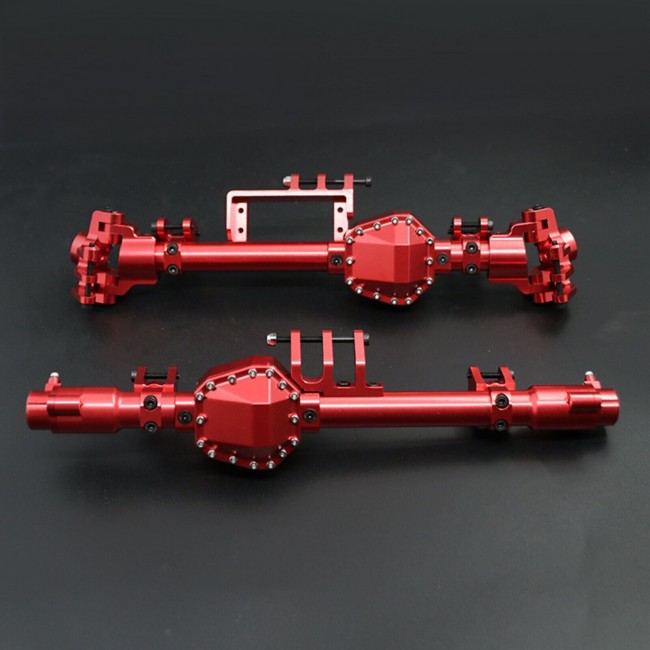 Alloy Front & Rear Axle Diff Housing 1/10 Axial Rc RBX10 Ryft Rock Bouncer Axi03005 Red