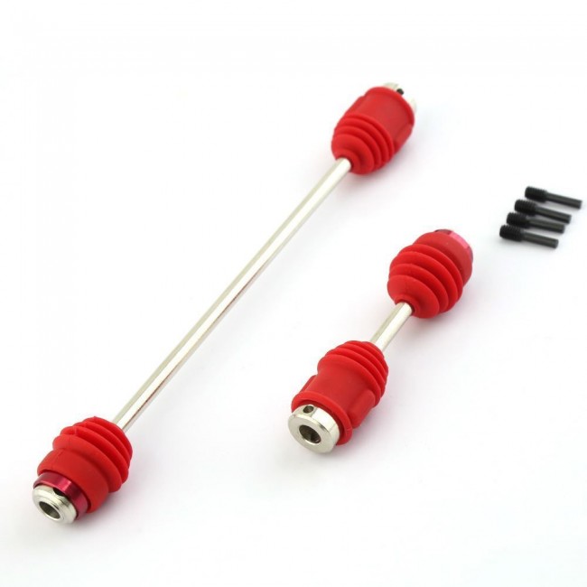 Center Front & Rear Assembled Hd 5650r Cvd Driveshafts 1/10 Rc Traxxas E-revo / Summit Red