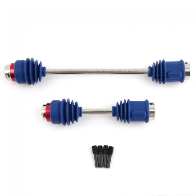 Hd Front & Rear Center Assembled Cvd Driveshafts 5151r 1/10 Traxxas Rc 3905 3908 E-maxx Blue