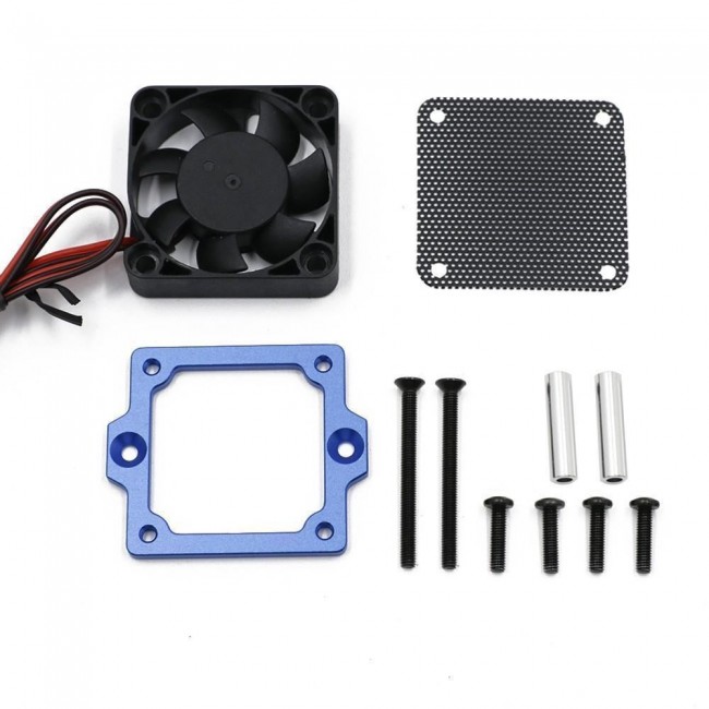 Aluminium Xl5 Esc Heatsink Cooling Fans For 1/10 Rc Traxxas Trx-4 Trx-6 Crawler Blue