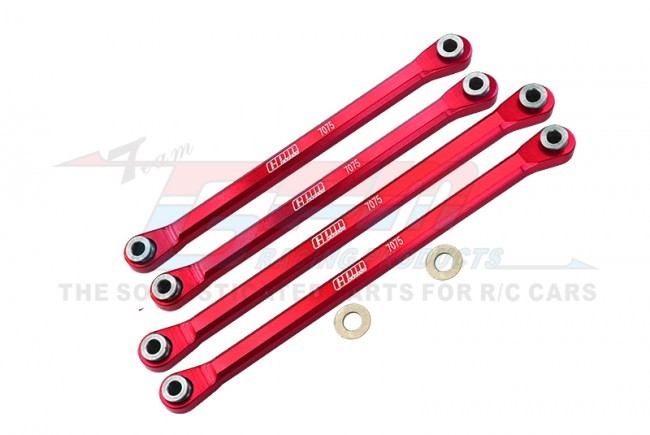 Gpm UTB014FR Aluminum 7075-t6 Front Lower & Rear Lower Chassis Links Parts Axial 1/18 Utb18 Capra 4wd Unlimited Trail Buggy Axi01002 Red