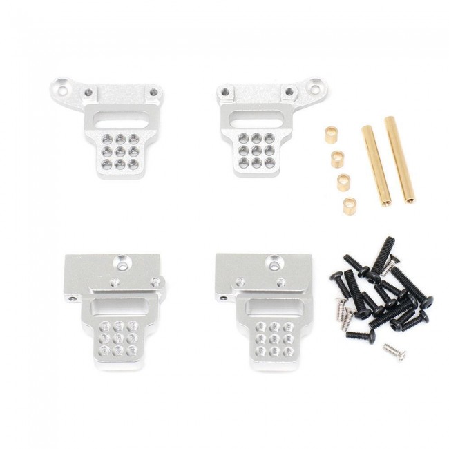 Aluminium Front & Rear Adjustable Lift Damper Mount 1/18 Traxxas Trx-4m Crawler 97074 / 97054 Silver