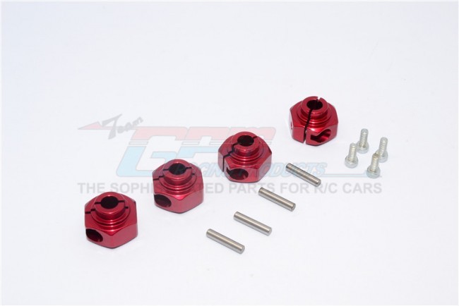 Aluminium Hex Adaptors (12mm)  Axial Smt10 Red
