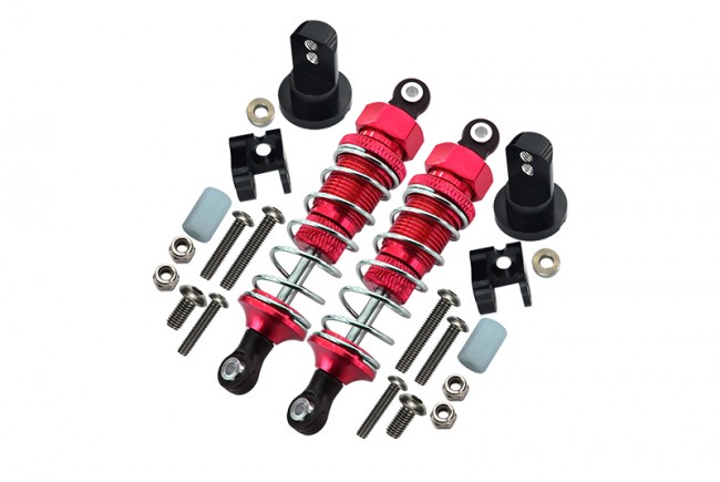 Gpm LB070F/PBT Aluminium Front Adjustable Spring Damper 70mm & Protector Mount Tamiya Lunch Box Red