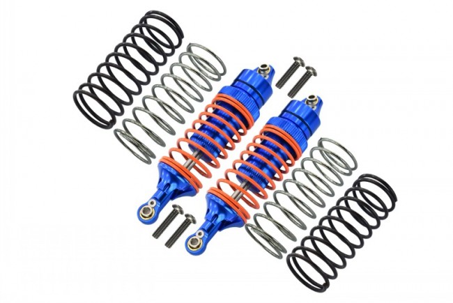 Gpm RUS087F Alloy Front Spring Damper 1.3 / 1.5 / 1.7mm Coil Spring Traxxas Rustler Vxl Blue