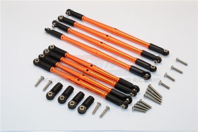 Gpm ER160 Aluminium Anti-clockwise Thread Steering Tie Rod 1/10 E-revo Summit Revo E-revo 3.3 Monster Orange