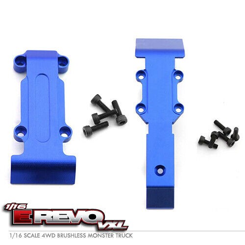 Aluminium Front & Rear Skid Plate 7037 Traxxas 1/16 Mini E-revo Summit Blue