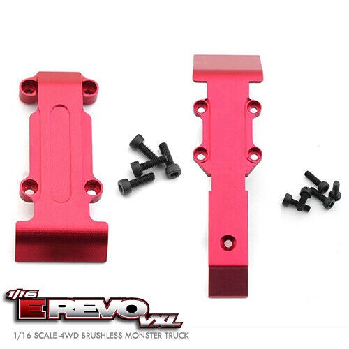 Aluminium Front & Rear Skid Plate 7037 Traxxas 1/16 Mini E-revo Summit Red
