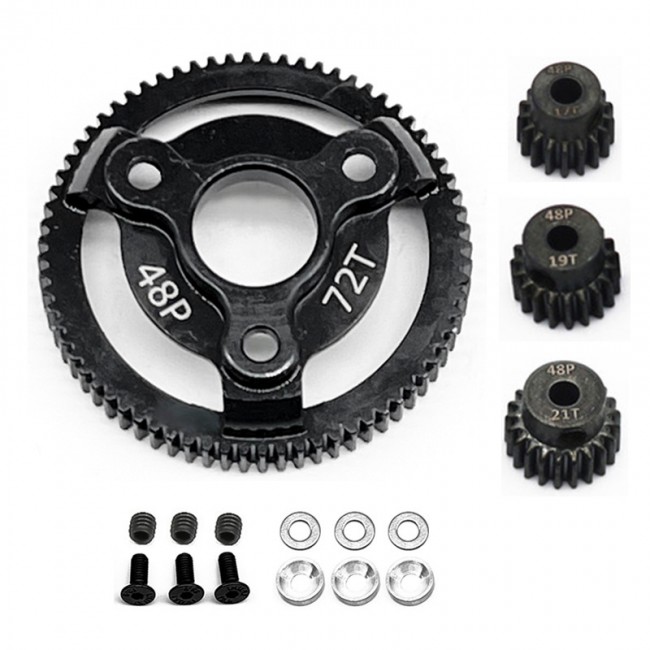 Hd Steel Spur Gear 72 / 76 / 83 / 86 / 90t W/ Pinion Gear Traxxas Slash Bandit Vxl Truck 72t W 19 / 20 / 21t