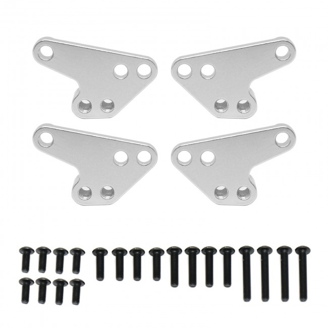 Front And Rear Aluminium Damper Lower Fix Mount 1/10 Rc Traxxas Widemaxx Maxx 2.0 Monster Silver