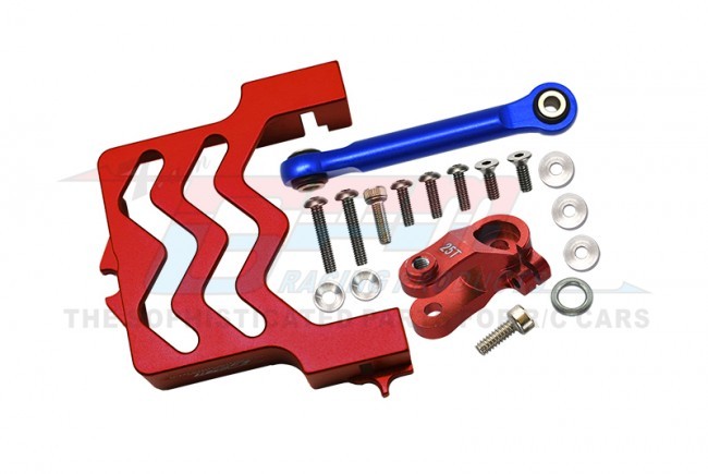 Gpm TXMS024A Aluminum Servo Mount W/  Servo Horn 25t Traxxas 1/10 4wd Maxx Monster Truck 89076-4 Red