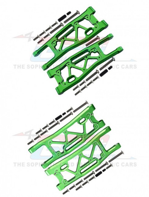 Gpm SLE05556 Full Set Front And Rear Lower Suspension Arm 1/8 Traxxas 4wd Sledge Monster Green