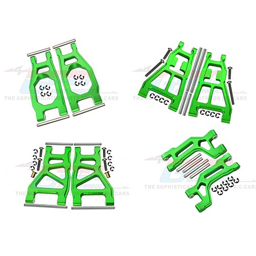 Gpm Combo Front & Rear Upper & Lower Suspension Arm Set For Tamiya Dt-03 Buggy Green