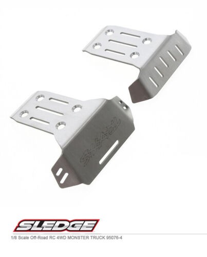 Front & Rear Bumper Plate Skid Stainless Steel Traxxas Rc 1/8 Sledge Monster 95076-4 
