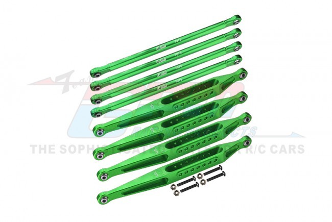 Gpm LMT1449 Aluminium 7075-t6 Upper & Lower Link Bar Set Losi 1/8 Lmt 4wd Solid Axle Monster Truck Los04022 Green