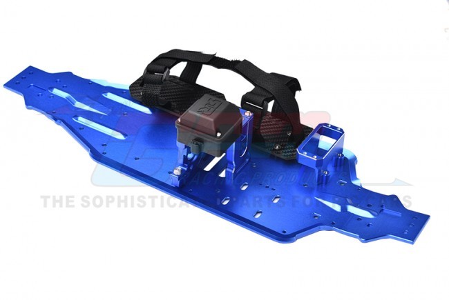 Gpm SLE1612638A Aluminum 7075-t6 Chassis Plate Servo Mount Battery Compartment Motor Base Traxxas 1/8 4wd Sledge Monster Truck 95076-4 Blue