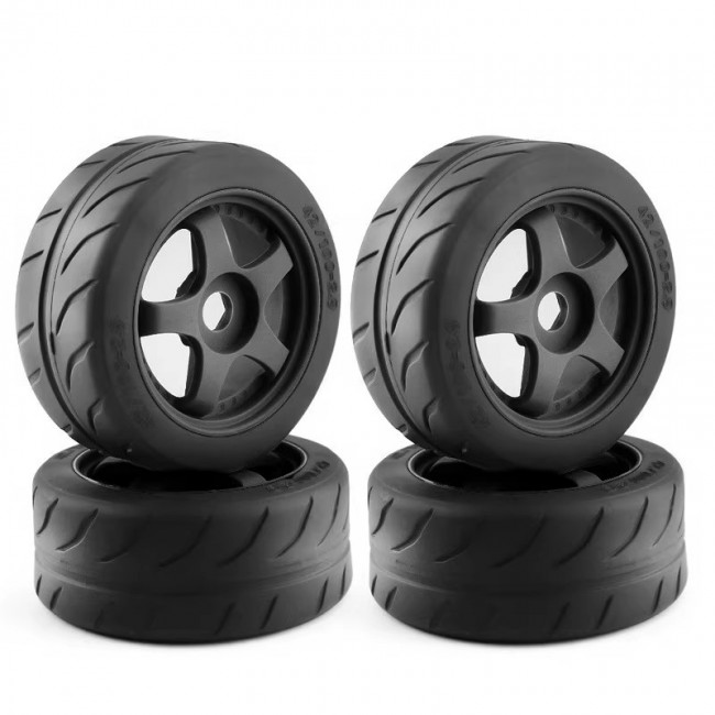 Rubber Tyre & Wheel Set 43mm For 1/7 1/8 Arrma Rc Infraction Limitless 6s Blx Black