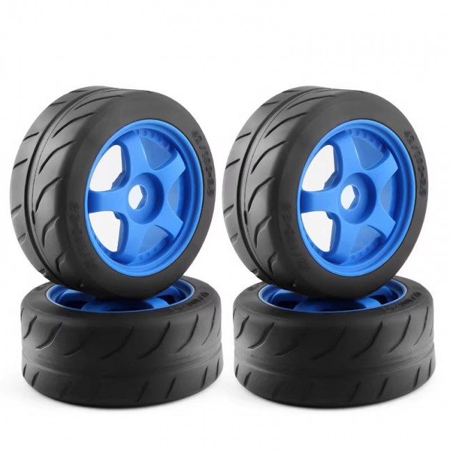 Rubber Tyre & Wheel Set 43mm For 1/7 1/8 Arrma Rc Infraction Limitless 6s Blx Blue