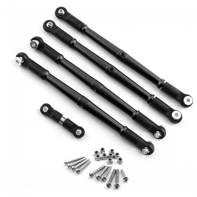 Aluminium Front & Rear Tie Rod Set W/ Steering Rod For Arrma 1/8 Kraton Outcast 6s Blx Black