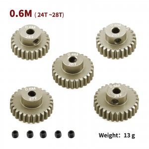 Aluminum 7075 Hard Coated M0.6 Pinion Gear Set 13 - 33t 3.175mm Holes 1/10 Tamiya Tt02 Xv02 Car