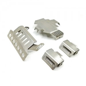 Stainless Steel Front Lower Bumper Rear Protection Axle Gearbox Mount Protection Skid Plate 1/10 Traxxas Trx-4 Crawler