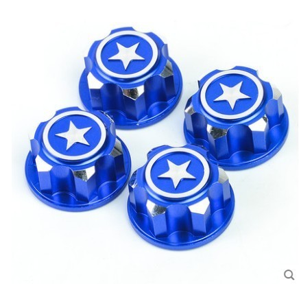 Aluminum Anti-skid Hex Wheel Nuts 17mm 1/5 Traxxas X-maxx / 1/8  Summit /  E-revo Monster Blue