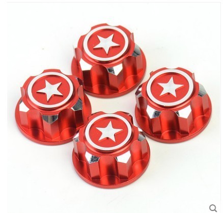 Aluminum Anti-skid Hex Wheel Nuts 17mm 1/5 Traxxas X-maxx / 1/8  Summit /  E-revo Monster Red