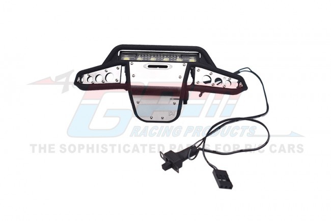Gpm TRX4MZSP1228-BK Nylon And Stainless Steel Universal Front Bumper With 6 Led Light Bulbs Traxxas Rc 1/18 4wd Trx-4m Ford Bronco 97074-1 / Defender 97054-1 