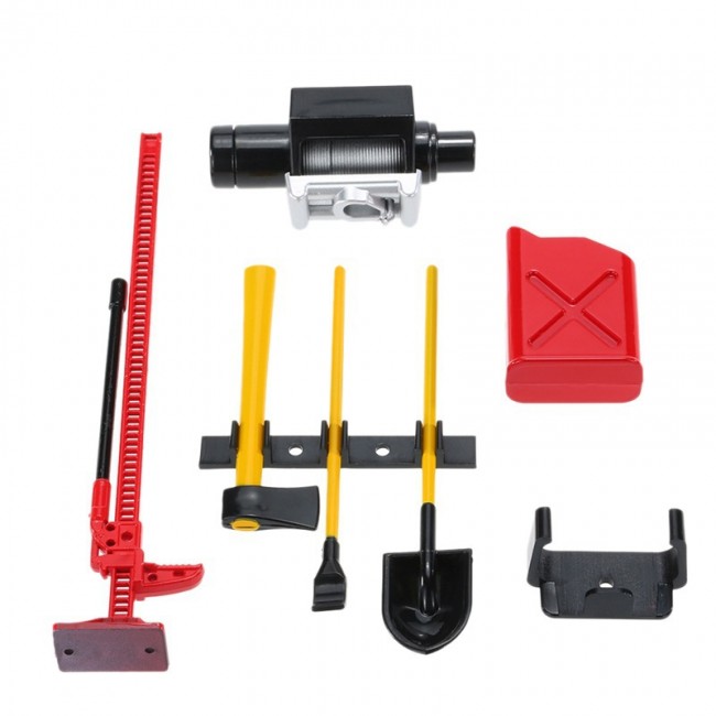 Scale Accessories 1/10 Scale Accessories Tool Hi-lift Jack Winch Can Axe Toys For Axial Racing Scx10 / Traxxas Trx-4 