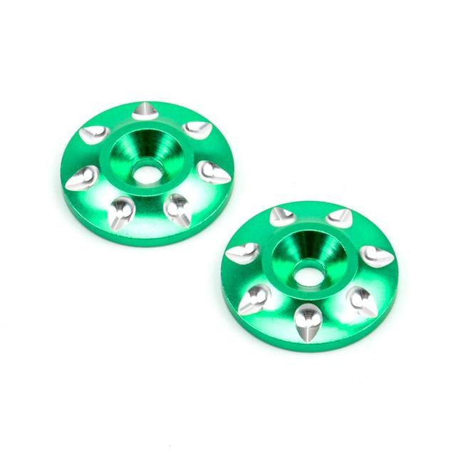 Unversial Aluminum Rear Wing Washer For 1/10 1/8 Off-road Racing Buggy Truggy Green