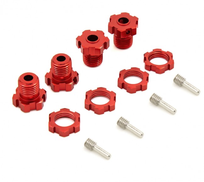 Aluminum Splined Wheel Hubs -17mm 5353x Traxxas 1/10 E-maxx T-maxx 2.5 Revo 3.3 Summit Monster Truck Red