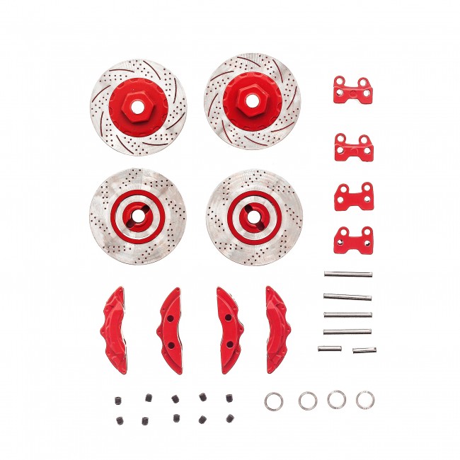 Aluminum Brake Discs Calipers Set For Traxxas 1/10 Trx-4 Defender Bronco G500 Trx6 G63 Crawler Truck Red