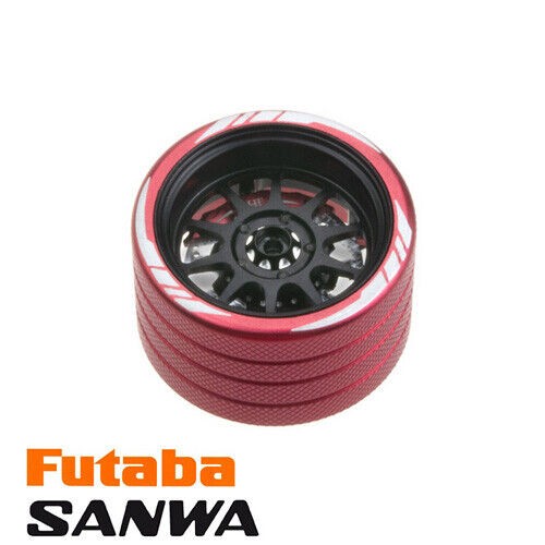 Aluminum 14 Spoke Transmitter Steering Wheel Sanwa Mt5 M12 Futaba 4pk M12 M17 Flysky Noble Nb4 Black / Red