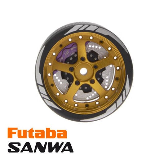 Aluminum 5 Spoke Transmitter Steering Wheel Sanwa Mt5 M12 Futaba 4pk M12 M17 Flysky Noble Nb4 Gold / Black