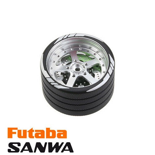 Aluminum 5 Spoke Transmitter Steering Wheel Sanwa Mt5 M12 Futaba 4pk M12 M17 Flysky Noble Nb4 Silver / Black