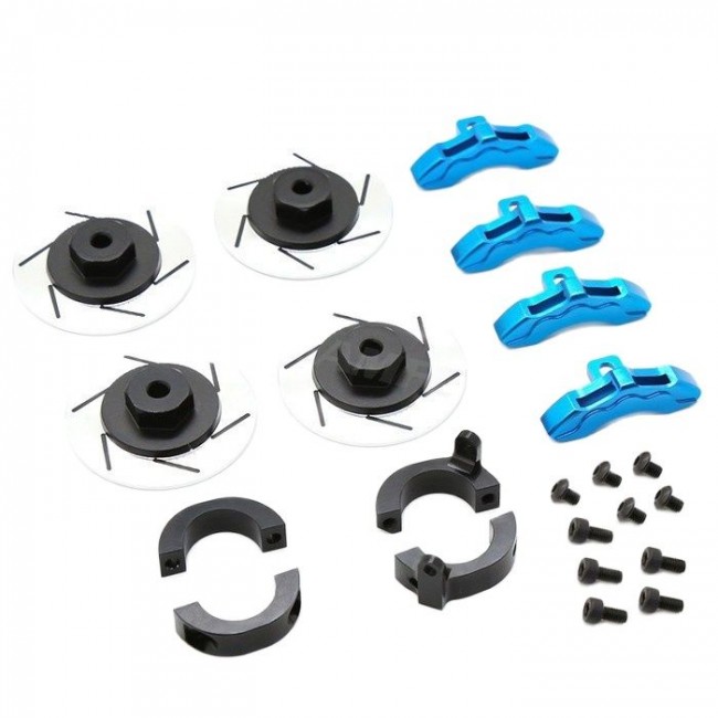 Aluminum 12mm Hex Adapter Brake Disc With Caliper 1/10 Tamiya Cc02 Crawler Car Blue