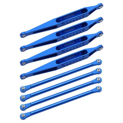 Aluminum Upper & Lower 4 Bar Suspension Links Set Los244008 Los244009 Losi 1/8 Lmt Solid Axle Monster Los04022 Blue