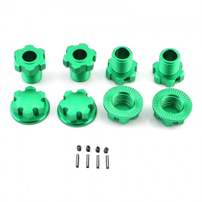 Aluminum 17mm Hex Wheel Hubs With Hubs Adapter 8654 For Traxxas E-revo 2.0 Vxl Maxx Sledge Green