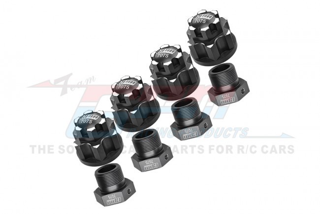 Gpm MAKX010A Aluminum 7075-t6 Wheel Lock Hex Adapter Ara310929 Arrma 1/5 4wd Kraton / Outcast 8s Black