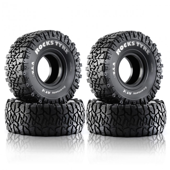1.9 Inch 120mm X 48mm Rubber Tire Set For 1/10 Rc Rock Crawler Traxxas Trx-4 Axial Scx10 