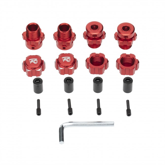 Aluminum Splined Wheel Extended Adapter - 17mm 1/10 Traxxas E-revo E-maxx T-maxx Summit Revo 3.3 Red