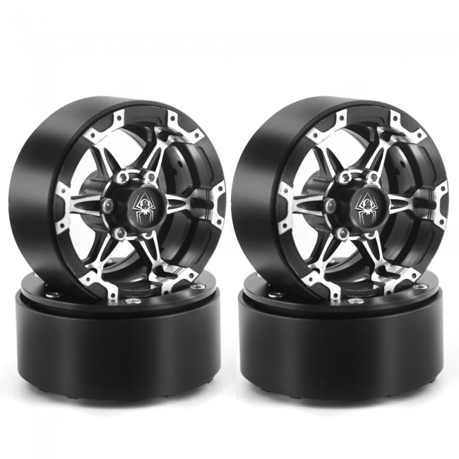 Aluminum 6 Spoke 1.9 Inch 56 X 26mm Metal Beadlock Wheel Hub Wheel Rim For 1/10 Rc Axial Scx10 Traxxas Trx-4 Rc Crawler 