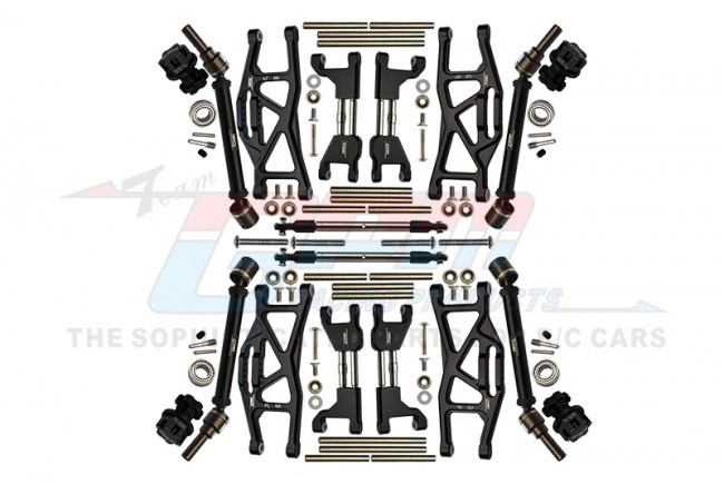 Gpm TXMS100N Combo Upgrade Parts Widening Kit For 1/10 Traxxas 1/10 Maxx 89076-4 / Maxx W/wide 89086-4 Monster Black