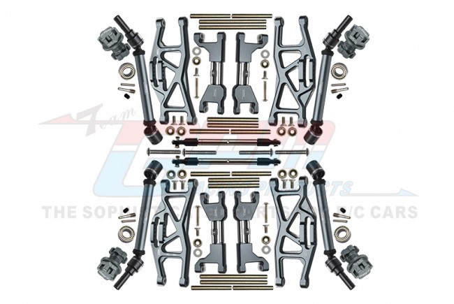 Gpm TXMS100N Combo Upgrade Parts Widening Kit For 1/10 Traxxas 1/10 Maxx 89076-4 / Maxx W/wide 89086-4 Monster Gun Silver