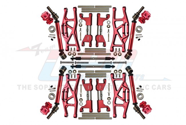 Gpm TXMS100N Combo Upgrade Parts Widening Kit For 1/10 Traxxas 1/10 Maxx 89076-4 / Maxx W/wide 89086-4 Monster Red