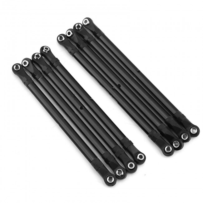 Aluminum Front & Rear Tie Rod Wheelbase 313mm For Traxxas 1/10 Trax-4 Axial Scx10 Rc Crawler Black