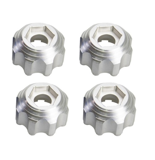 Aluminum Hex Adapater For Pro-line 8x32 To 17mm 1/2 Offset Pro-line 8x32 3.8 Wheel  6353-00 / 6345-00 Silver