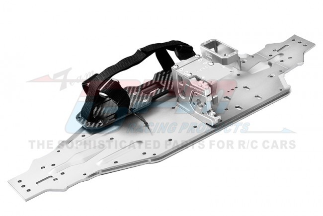 Aluminum 7075 Chassis Plate W/ Servo Mount Battery Tray Traxxas Rc 1/8 Sledge Monster 95076-4 Silver