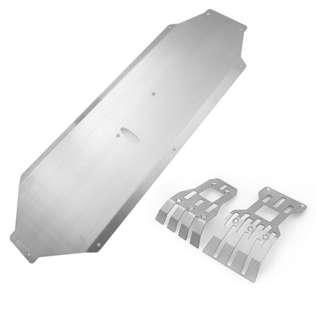 Stainless Steel F And R Chassis Skid Plate Protector Arrma Rc 1/7 Mojave 6s Blx 